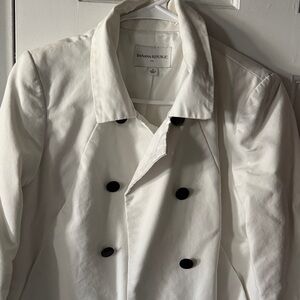Banana Republic Ivory Double-Breasted Trench Coat